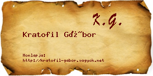 Kratofil Gábor névjegykártya