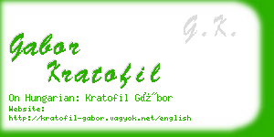 gabor kratofil business card